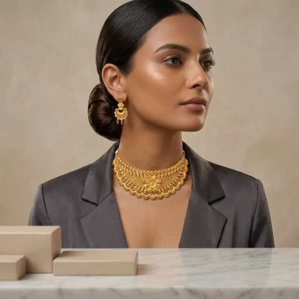 Gold_Brass_Traditional_Choker_Necklace_Jewellery_Set_For_Women