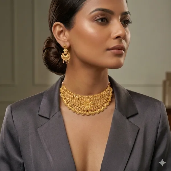 Gold_Brass_Traditional_Choker_Necklace_Jewellery_Set_For_Women