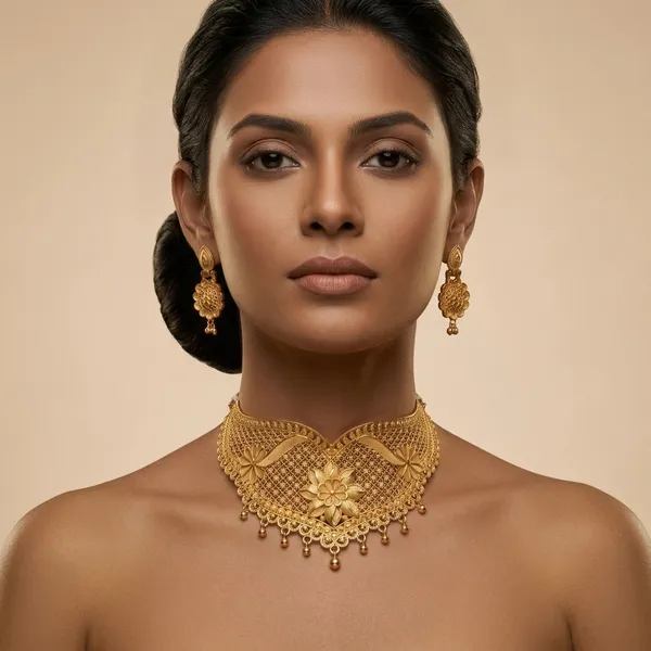 Gold_Brass_Traditional_Choker_Necklace_Jewellery_Set_For_Women