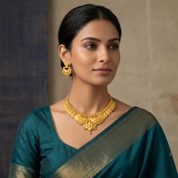 Gold_Brass_Traditional_Choker_Necklace_Jewellery_Set_For_Women