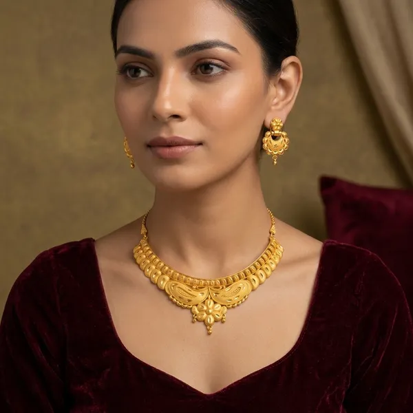 Gold_Brass_Traditional_Choker_Necklace_Jewellery_Set_For_Women