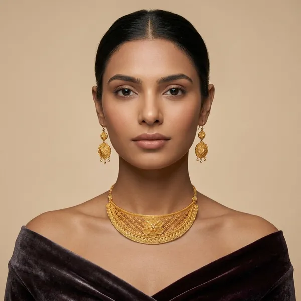 Gold_Brass_Traditional_Choker_Necklace_Jewellery_Set_For_Women