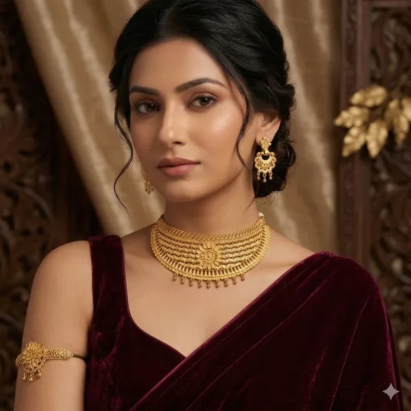 Gold_Brass_Traditional_Choker_Necklace_Jewellery_Set_For_Women