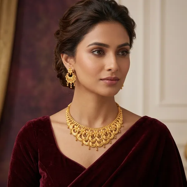 Gold_Brass_Traditional_Choker_Necklace_Jewellery_Set_For_Women