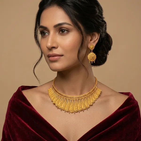 Gold_Brass_Traditional_Choker_Necklace_Jewellery_Set_For_Women
