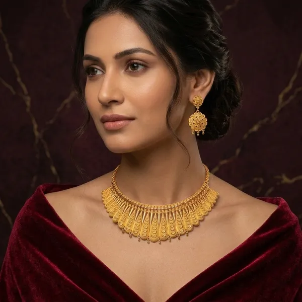 Gold_Brass_Traditional_Choker_Necklace_Jewellery_Set_For_Women