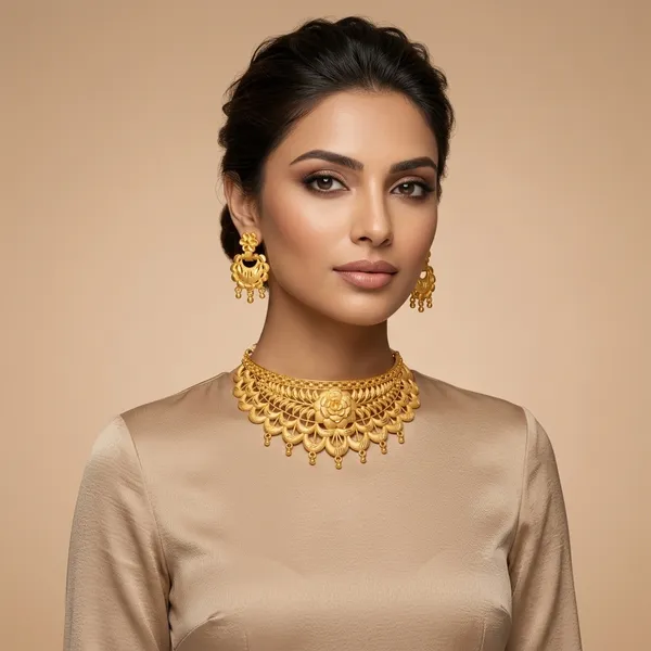 Gold_Brass_Traditional_Choker_Necklace_Jewellery_Set_For_Women