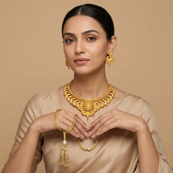 Gold_Brass_Traditional_Choker_Necklace_Jewellery_Set_For_Women
