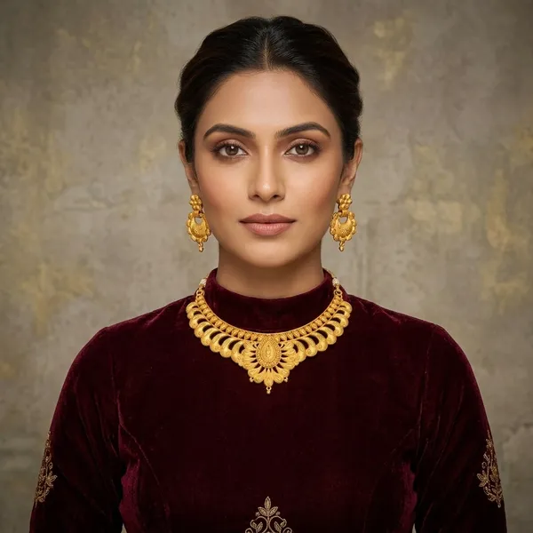 Gold_Brass_Traditional_Choker_Necklace_Jewellery_Set_For_Women