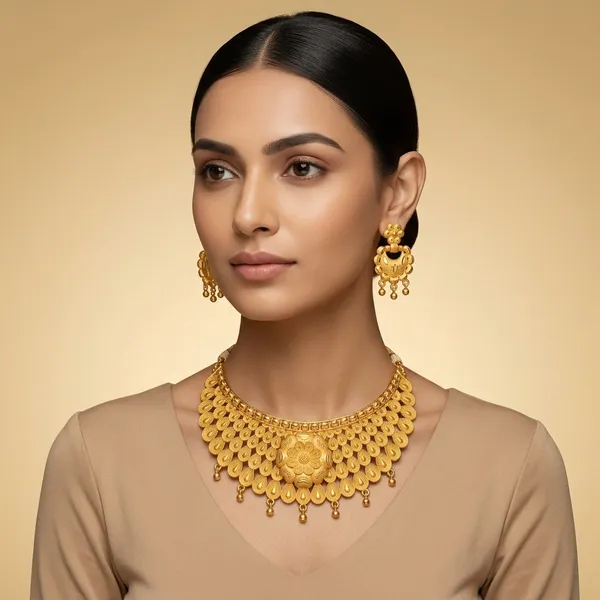 Gold_Brass_Traditional_Choker_Necklace_Jewellery_Set_For_Women