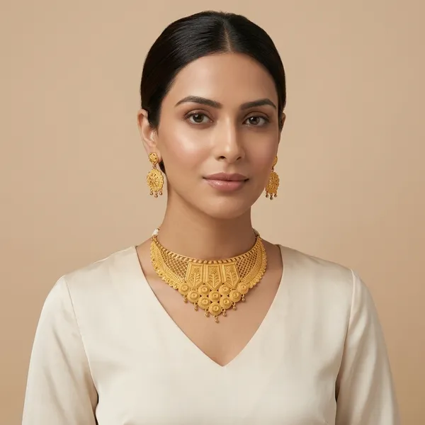 Gold_Brass_Traditional_Choker_Necklace_Jewellery_Set_For_Women