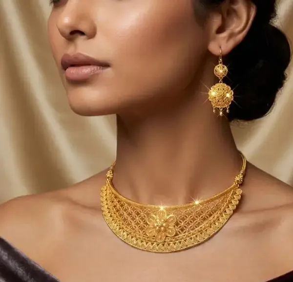 Gold_Brass_Traditional_Choker_Necklace_Jewellery_Set_For_Women