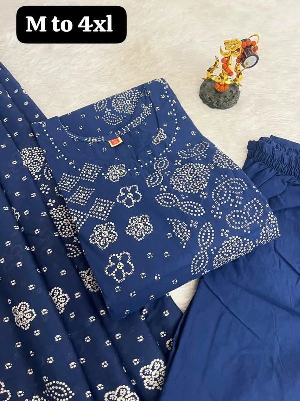 Navy_Blue_Printed_Kurta_Set_For_Women