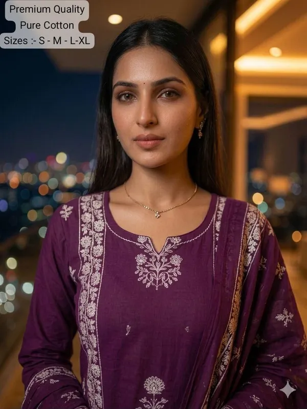 Purple_Pure_Cotton_Printed_Suit_Set_For_Women