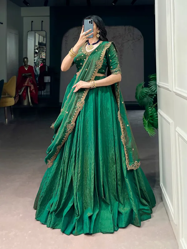 Emerald_Green_Sitara_Zari_Designer_Lehenga_Choli_with_Dupatta