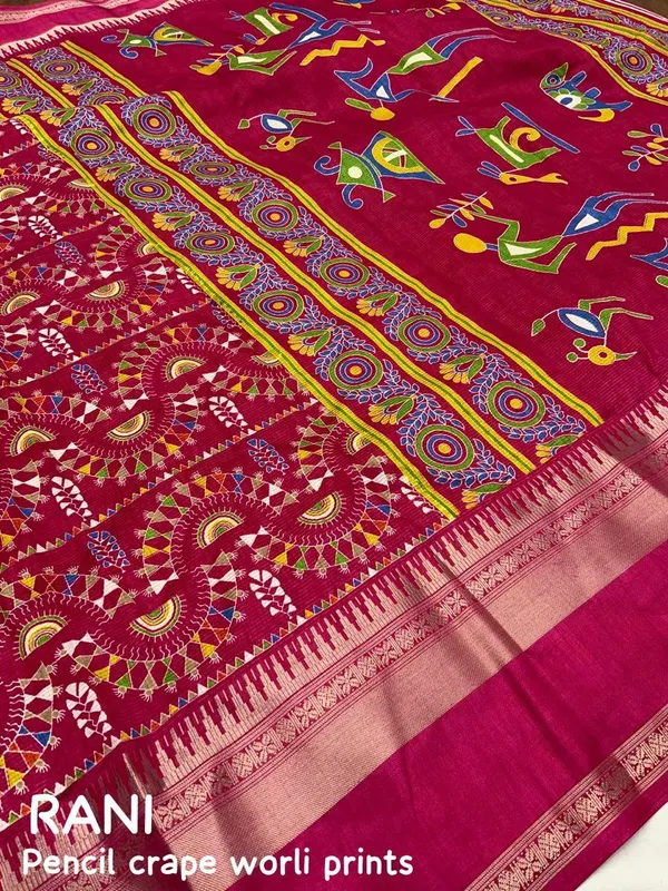 Rani_Crepe_Warli_Print_Saree_For_Women