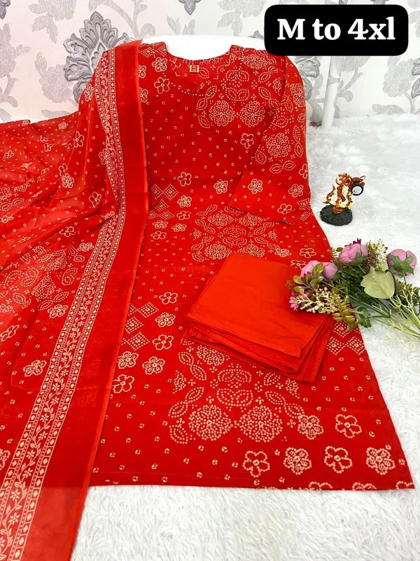 Red_Printed_Kurta_Set_For_Women