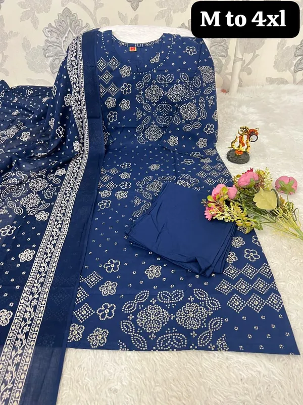 Navy_Blue_Printed_Kurta_Set_For_Women