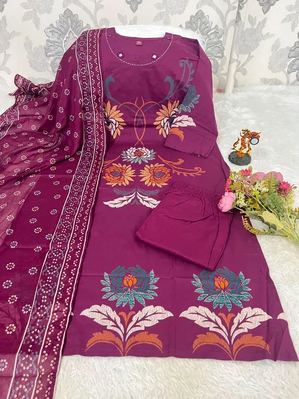 Purple_Floral_Straight_Kurta_Set_For_Women