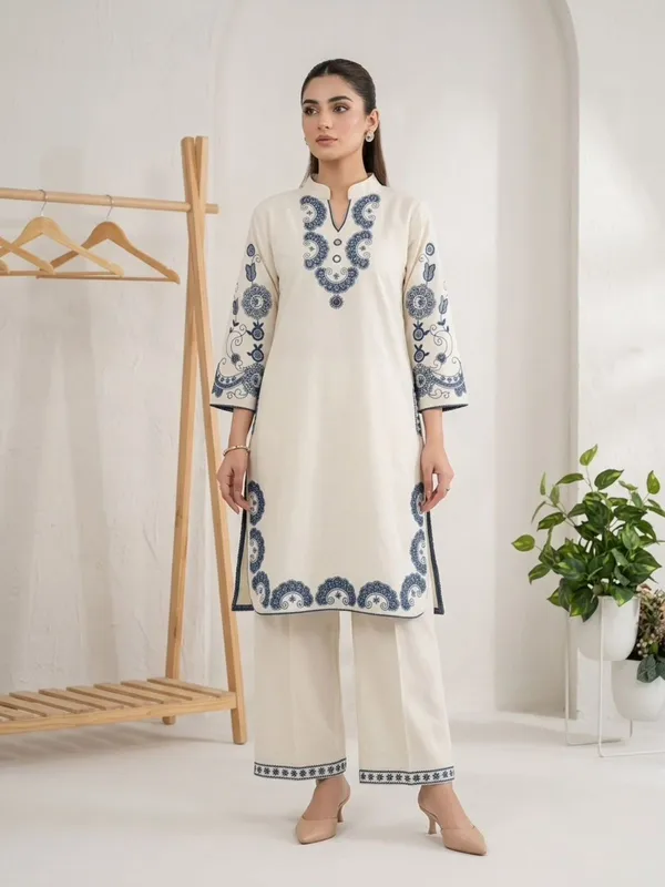 Ivory_White_Blue_Embroidered_Paisley_Kurta_Pant_Set_for_Women
