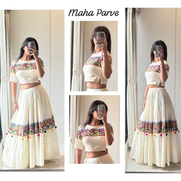 Ivory_White_Roman_Silk_Chaniya_Choli_with_Printed_Lace_&_Heavy_Ball_Latkan_–_Traditional_Navratri_Garba_Outfit_for_Women