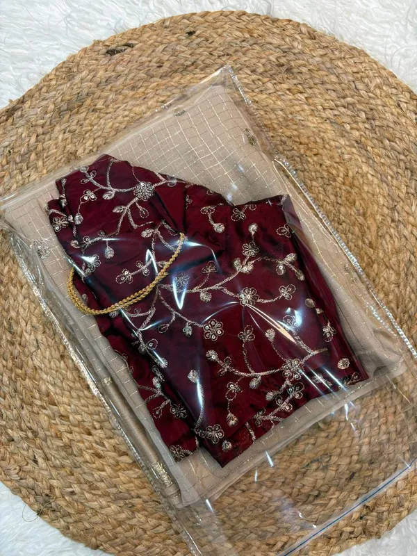 Maroon_Embroidered_Lehenga_Choli_Set_For_Women