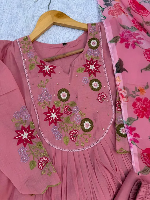 Pink_Embroidered_Anarkali_Suit_Set_For_Women