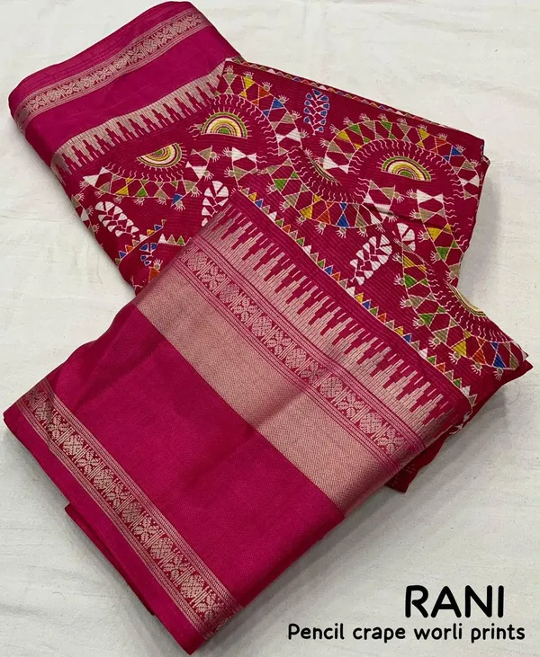 Rani_Crepe_Warli_Print_Saree_For_Women