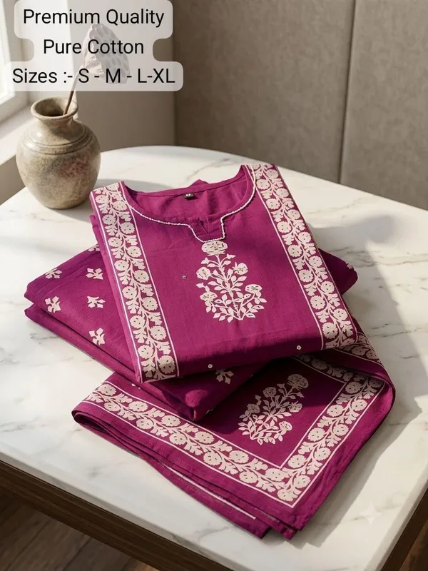 Purple_Pure_Cotton_Printed_Suit_Set_For_Women