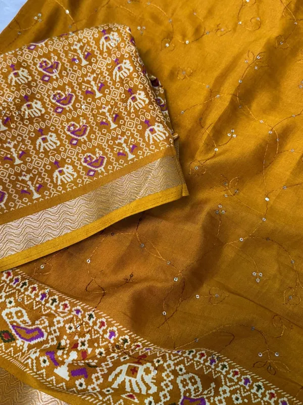 Mustard_Yellow_Ajrakh_Printed_Pure_Mul_Cotton_Saree_with_Zari_Jacquard_Border