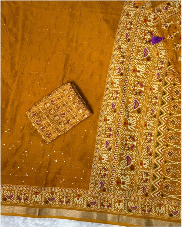 Mustard_Yellow_Ajrakh_Printed_Pure_Mul_Cotton_Saree_with_Zari_Jacquard_Border
