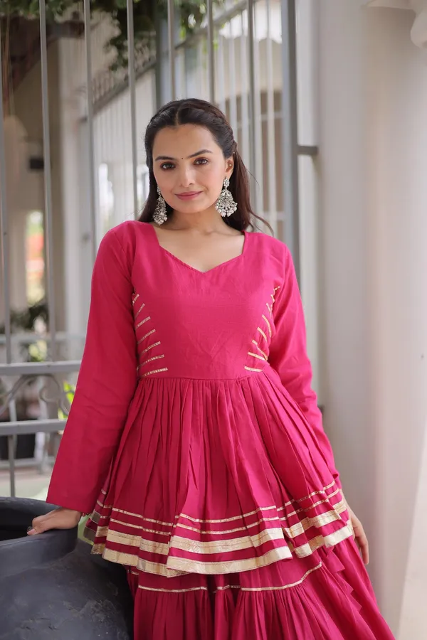 Navratri_Gota_Patti_Peplum_Lehenga_Choli_Set_-_Rani_Pink