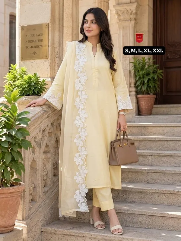 Pastel_Yellow_Chanderi_Silk_Embroidered_Kurti_Pant_Set_with_Organza_Dupatta_–_3-Piece_Ethnic_Suit_Set
