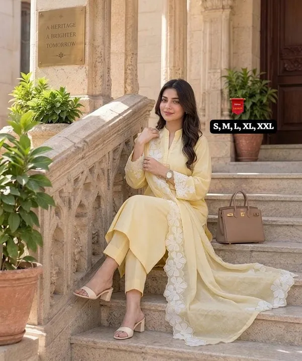 Pastel_Yellow_Chanderi_Silk_Embroidered_Kurti_Pant_Set_with_Organza_Dupatta_–_3-Piece_Ethnic_Suit_Set