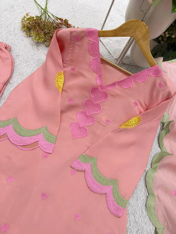 Peach_Pink_Heart_Print_Kurta_Pant_Set_with_Dupatta_for_Women