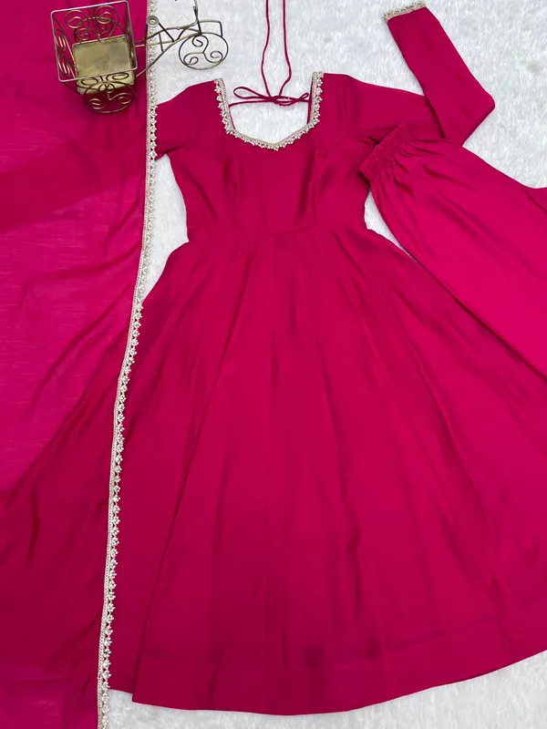 Pink:_Fuchsia_Bloom_Flared_Anarkali_Suit_with_Dupatta
