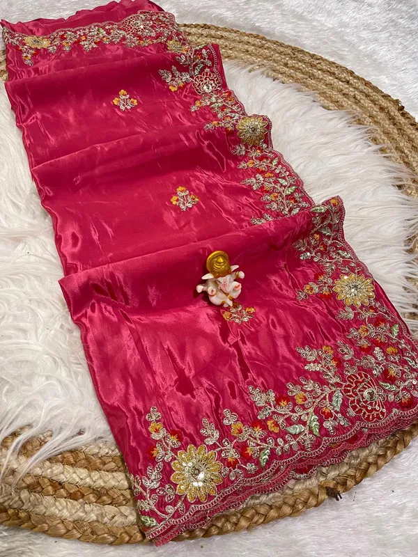 Pink_Satin_Embroidered_Saree_For_Women