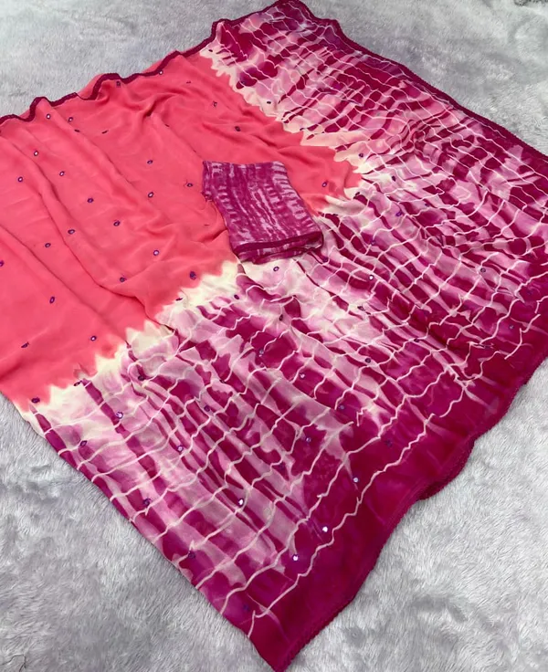 Rani_Pink_Wetless_Print_Saree_with_Aari_Work_&_Lace_Border_with_Blouse