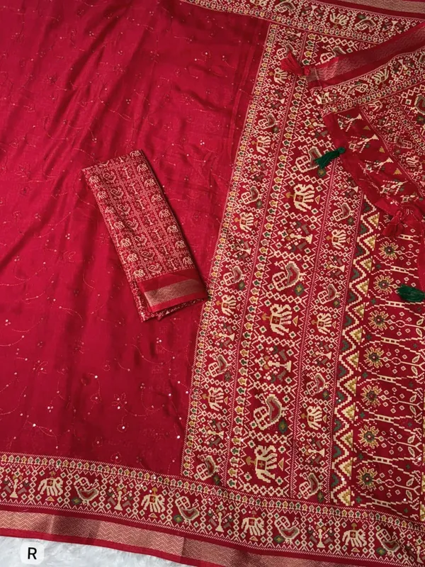 Red_Ajrakh_Printed_Pure_Mul_Cotton_Saree_with_Zari_Jacquard_Border