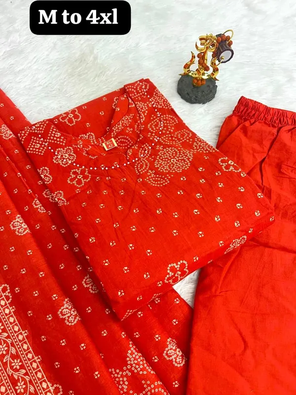 Red_Printed_Kurta_Set_For_Women