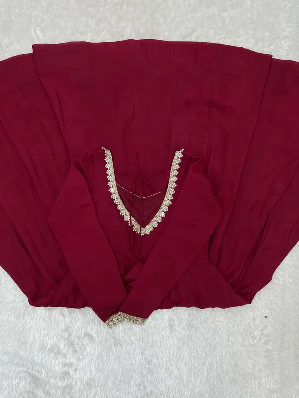 Wine:_Wine_Royale_Flared_Anarkali_Suit_with_Dupatta