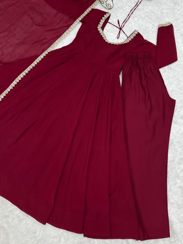 Wine:_Wine_Royale_Flared_Anarkali_Suit_with_Dupatta
