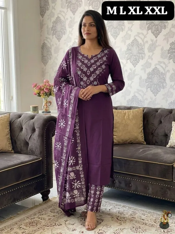 Purple_Printed_Straight_Fit_Kurta_Set_For_Women