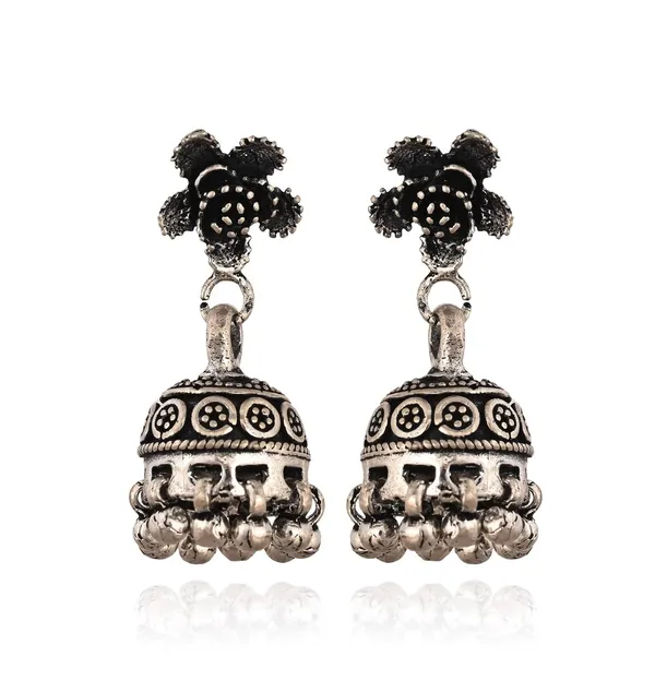 Silver_Oxidized_Floral_Dome_Jhumki_Earrings_For_Women