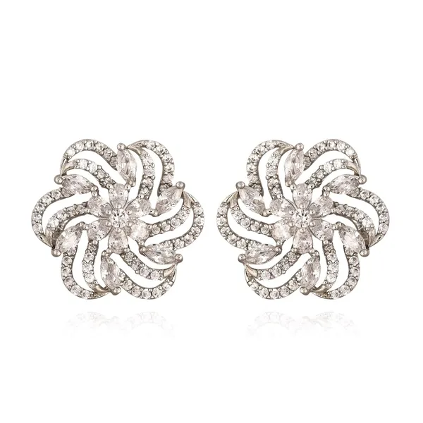 Silver_Floral_Marquise_Crystal_Stud_Earrings_For_Women