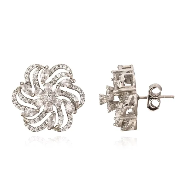 Silver_Floral_Marquise_Crystal_Stud_Earrings_For_Women