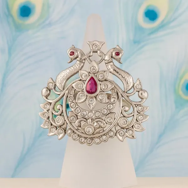 Silver_Peacock_Ruby_Red_Stone_Ring_For_Women