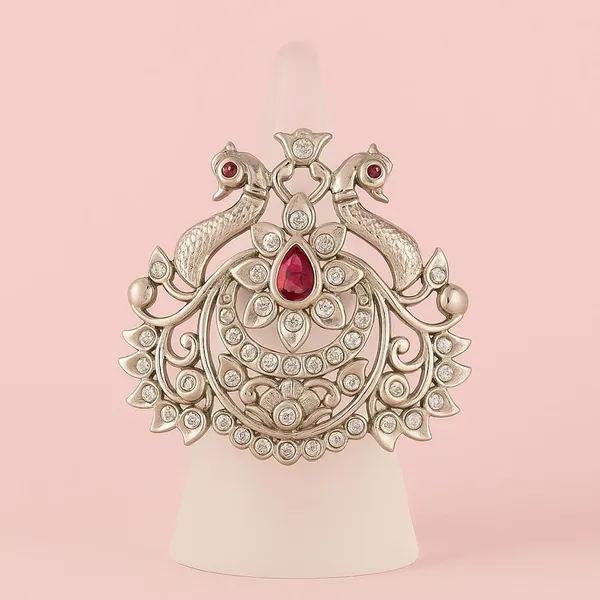 Silver_Peacock_Ruby_Red_Stone_Ring_For_Women