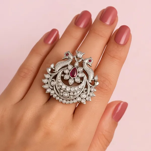 Silver_Peacock_Ruby_Red_Stone_Ring_For_Women