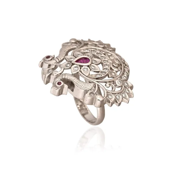 Silver_Peacock_Ruby_Red_Stone_Ring_For_Women